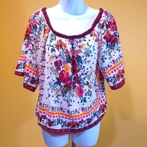 EUC Rue 21 Bohemian style Smock Top Size Large